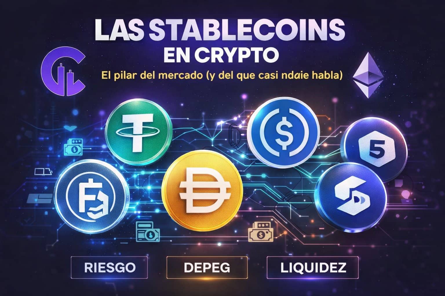 Stablecoins: Qué Son, Tipos, Riesgos Reales (Depeg) y Por Qué Sostienen Todo el Mercado Cripto